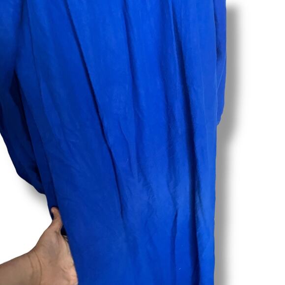 Vintage Royal Blue Fleece Nightgown w/ Pockets – Cozy & Bold XL/2XL - Picture 2 of 7